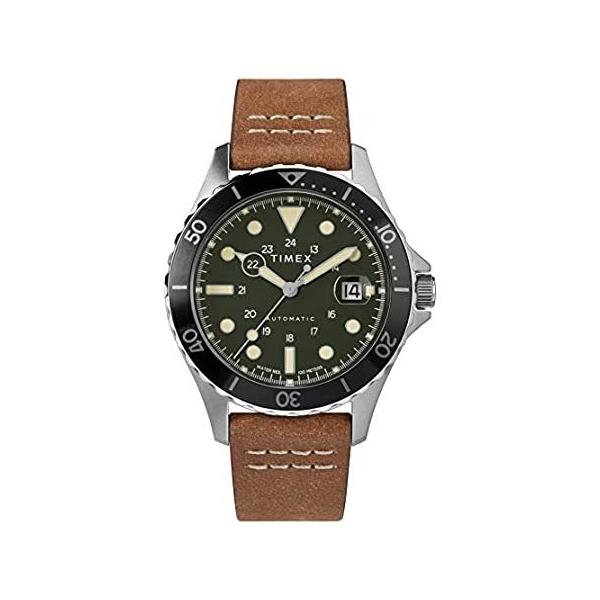 �r���v Timex 41 mm Navi XL Automatic Leather Silver/Green/Brown One Size