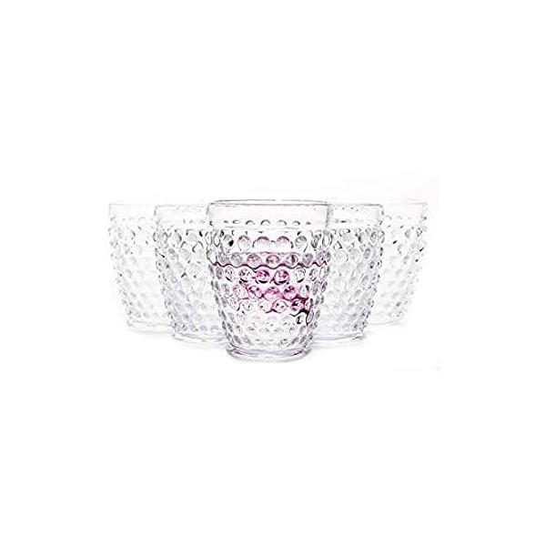 EVEREST GLOBAL Hobnail Old Fashion Iced Beverage Tumblers 10 oz. set of 6 P