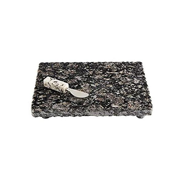 Mud Pie BLACK LARGE GRANITE BOARD SET, board 10" x 14" | spreader 5 1/4" ���s�A���i
