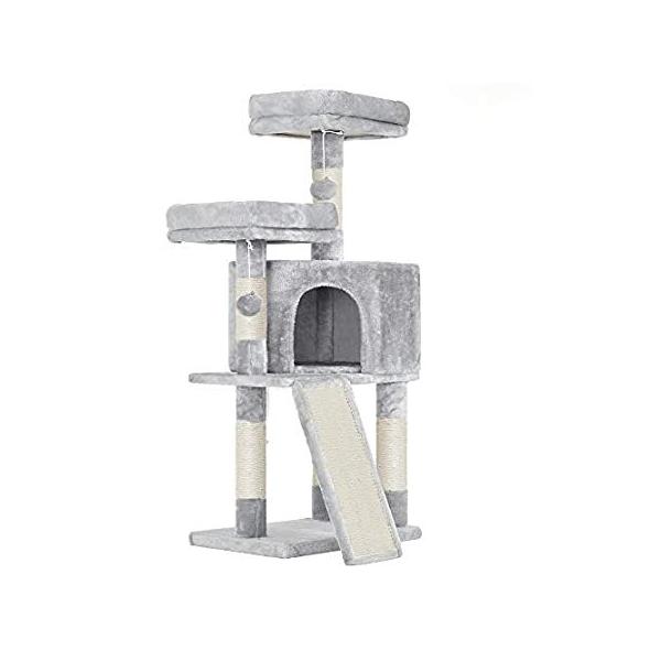 FEANDREA Cat Tree, Cat Tower, 45.3-Inch Cat Condo with Scratching Posts, Ra