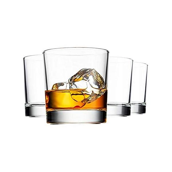 Godinger Old Fashioned Whiskey Glasses, Italian Made Glass Beverage Cups -