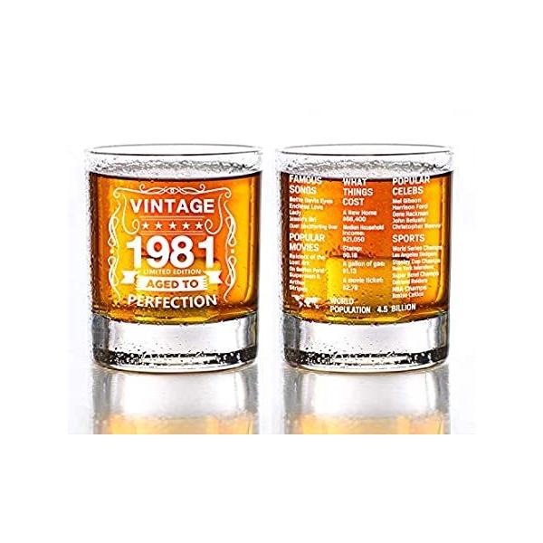Old Fashioned Glasses-1981-Vintage 1981 old time information 10.25oz Whiske