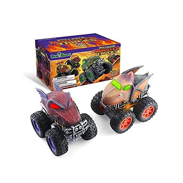 DINOBROS Dinosaur Toys Pull Back Cars for Kids 3-5 Dragon and Pterosaur Mon sAi