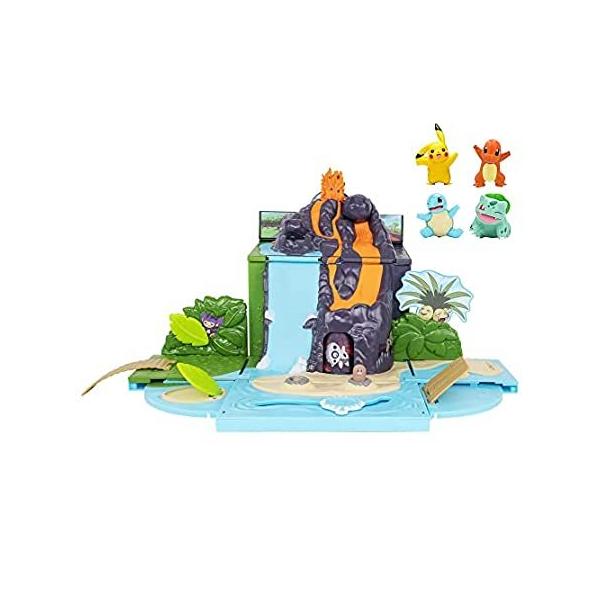 Pokemon Carry eNf Go Volcano Playset with 4 Included 2-inch, Pikachu, Charm sAi