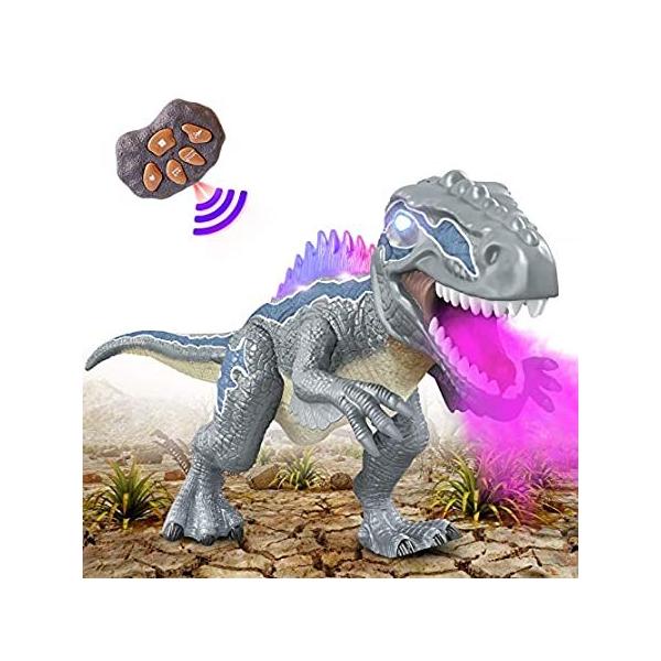 Dinosaur Remote Control Toy for Kids, T Rex Dinosaur Toys Walking Led Light ���s�A���i