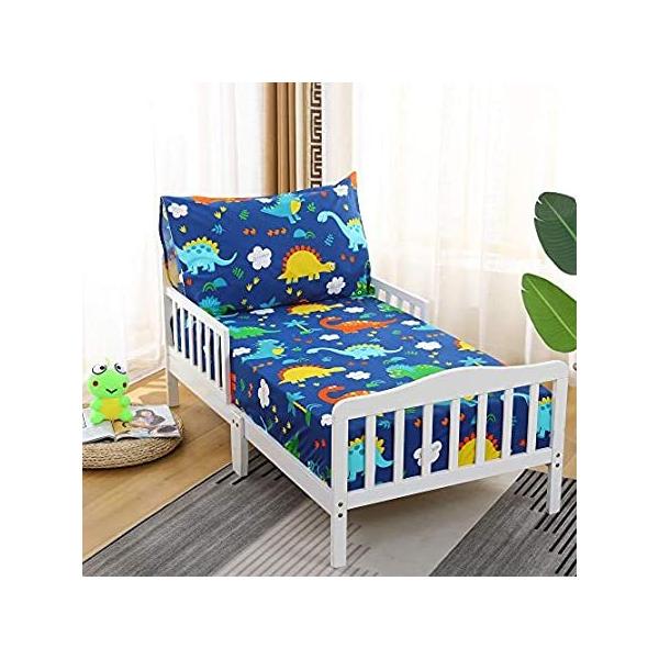Cloele Toddler Bedding Set Dinosaur - Kids Bed Set 2 Piece Toddler Bed Shee