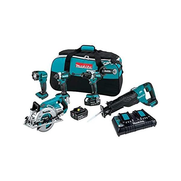 Makita XT507PT 18V LXT Lithium-Ion Brushless Cordless 5-Pc. Combo Kit (5.0A