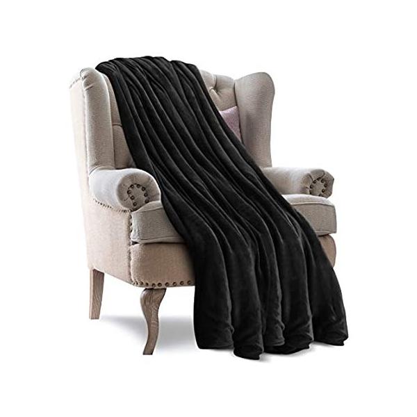 Utopia Bedding Fleece Blanket Throw Size Black 300GSM Luxury Bed Blanket An ���s�A���i