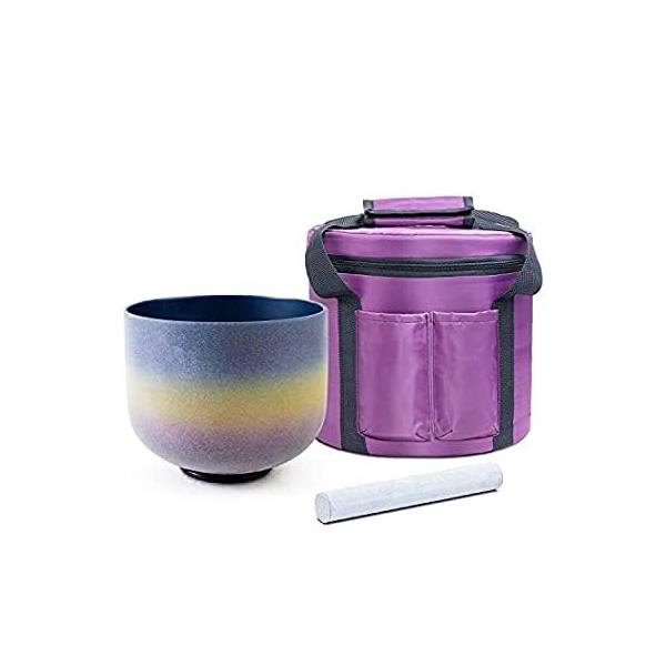 KVKA Quartz Crystal Singing Bowl Rianbow Color Third Eye Chakra A Note 8 in