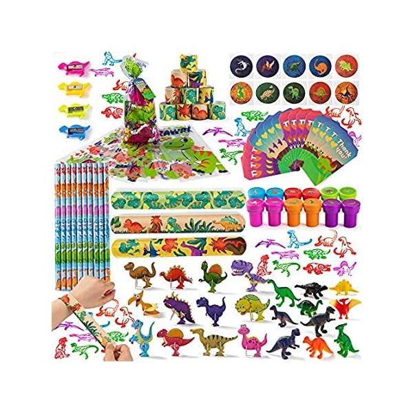 Dinosaur Party Favors Set,12 Pack 66 pcs Goody Bags with Dinosaur Gift Tags ���s�A���i