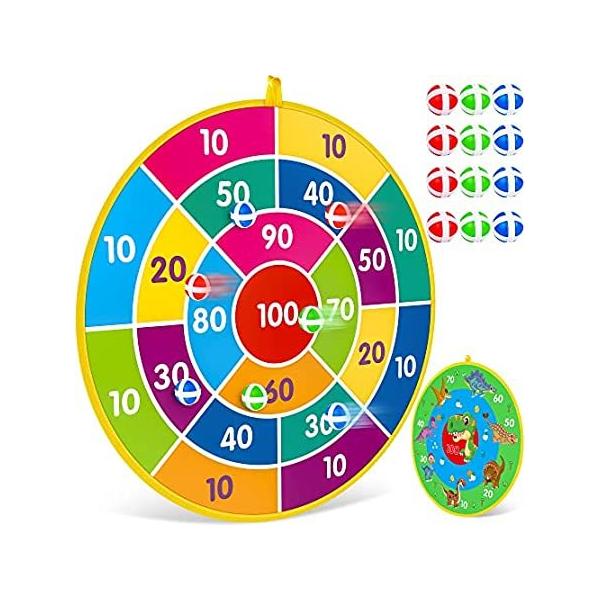 IJO Kids Dart Board Toys-Kids Dart Board with12 Sticky Balls-Childrens Indo ���s�A���i