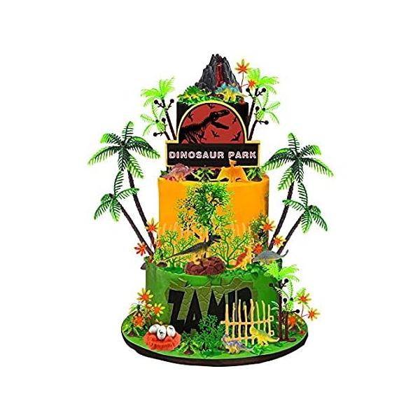 50pcs Dinosaur Trees Toy Set Realistic Dinosaur Figures Sets Trees Cake Dec sAi