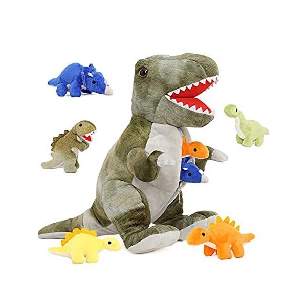 Muiteiur Dinosaur Stuffed Animal Soft Plush T-Rex Zippered Belly Inside wit ���s�A���i