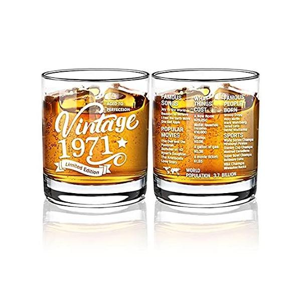 Old Fashioned Glasses-1971-Vintage 1971 old time information 10.25oz Whiske