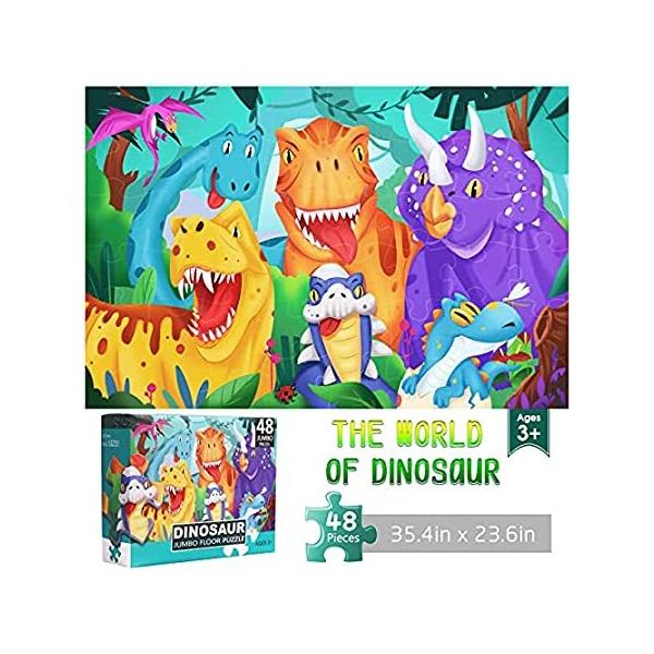 Jumbo Floor Puzzle for Kids Dinosaur Jigsaw Large Puzzles 48 Piece Ages 3-6 ���s�A���i