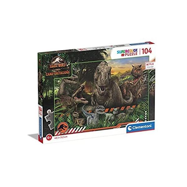 Clementoni 27545 Supercolor Jurassic World Camp Cretaceous-104 Pieces-Netfl ���s�A���i
