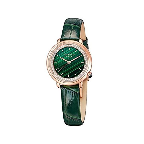 �r���v Lola Rose Women's Malachite Watch with Zircon and Green Leather Strap ���s�A���i