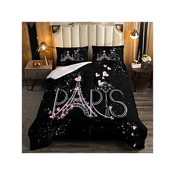 Eiffel Tower Comforter Set Chic Paris Bedding Set Romantic Theme Comforter  ���s�A���i