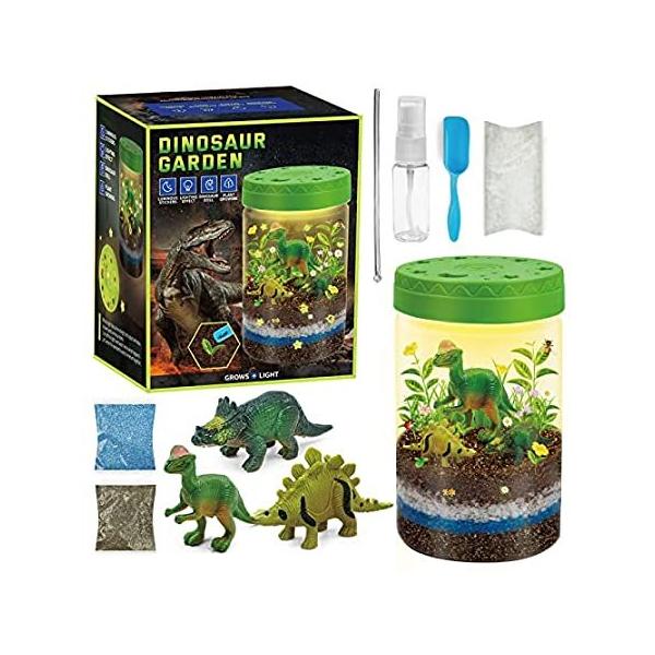 Light-Up Dinosaurs Terrarium Kit for Kids, STEM Educational DIY Science Toy sAi
