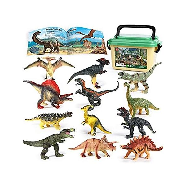 OENUX Dinosaur Toys for Kids 3-5,12pcs Realistic Jurassic Dinosaur Figures  ���s�A���i
