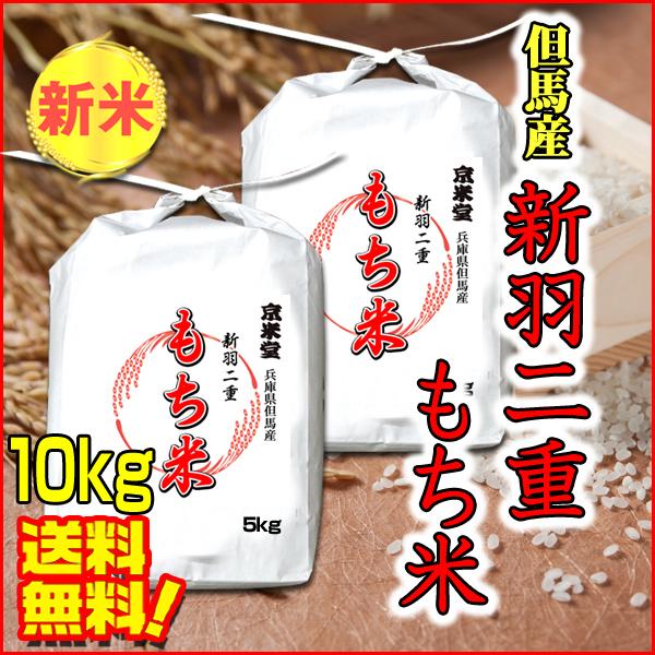 新羽二重糯 新米 もち米 10kg 送料無料 白米 兵庫県 但馬産 新羽