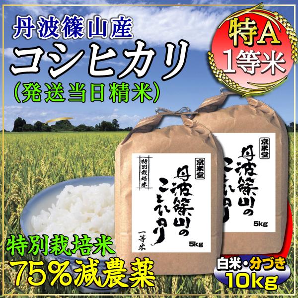 お米 10kg コシヒカリ 白米 玄米 分づき可 特別栽培米 7.5割農薬減