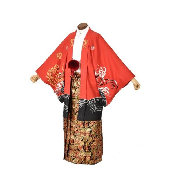 レンタル ド派手紋付裃風 赤袴 成人式袴 卒業式袴 結婚式袴 送料無料 結婚式袴 個性的袴 目立つ袴 卒業式袴 個性的紋付 送料無料 フルセットレンタル 足袋プレゼント