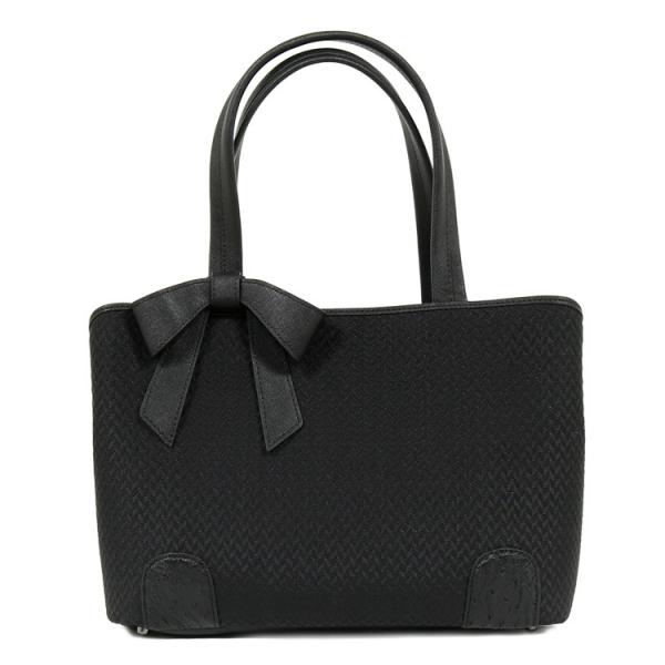 ホースヘア オーストリッチ バッグ トートバッグ 黒 ブラック リボン