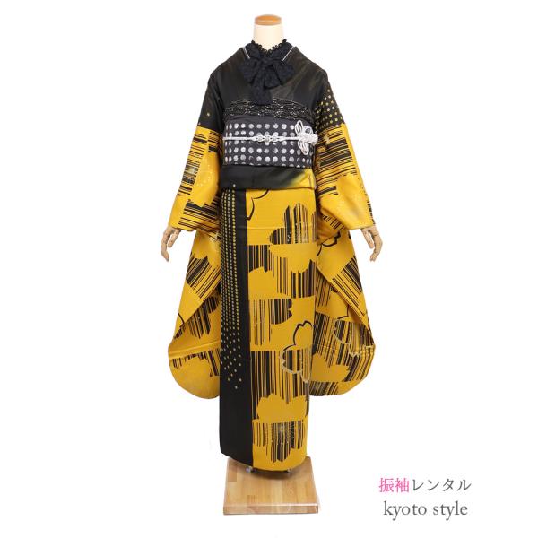 振袖レンタル 黄色 フルセット 成人式 結婚式 振袖 レンタル トールサイズ 着物 レンタル 女性 貸衣裳 振り袖レンタル 個性的 72316