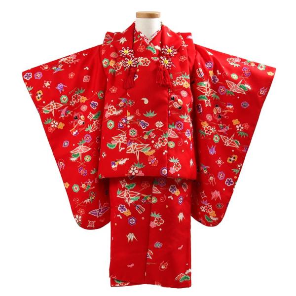 3歳用　七五三フルセット⭐︎すべて揃ってます 七五三 着物 3歳 753 レンタル フルセット 七五三3歳着物 女の子 赤
