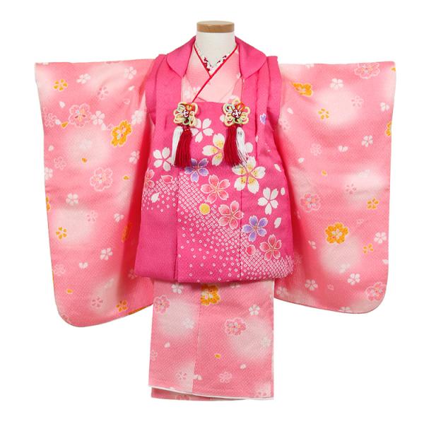 七五三 3歳 着物 レンタル 753 被布 セット 女の子 子供 ピンク 三歳