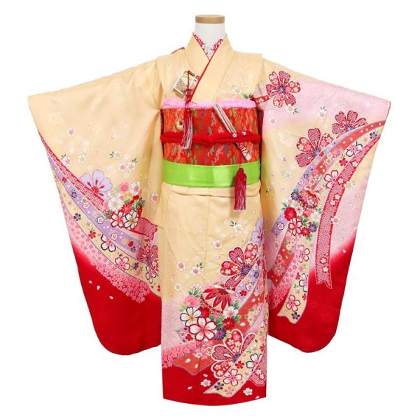 七五三 着物 7歳 レンタル フルセット 女の子 箱迫セット クリーム
