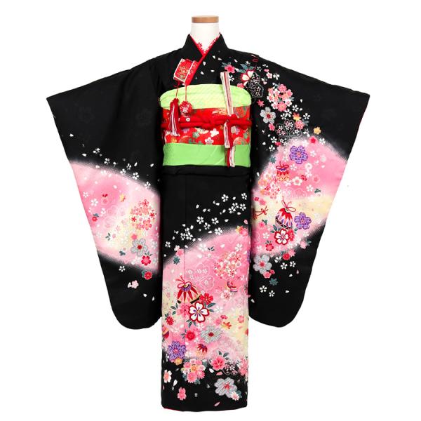 個性派フルセット♡七五三　7歳　女の子　一式　黒系　赤 個性派フルセット♡七五三 7歳 女の子 一式 黒系 赤 上品なお着物