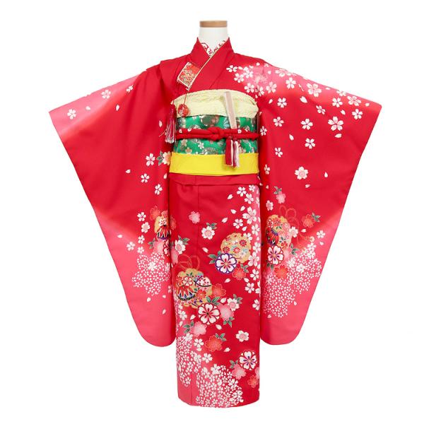 お買い得品♡七五三　7歳　女の子　セット　一式　レトロ着物　赤系 7歳七五三セット(赤)