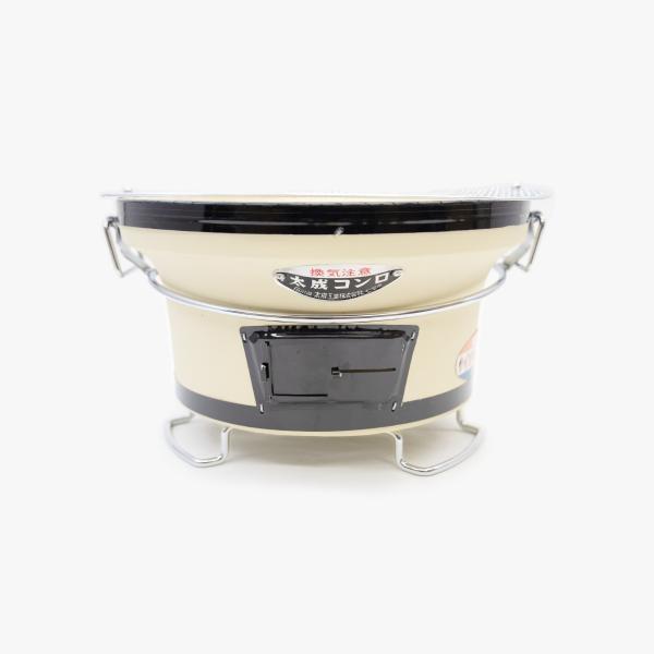 能登産 七輪 日本製 小サイズ 26cm 丸型 木炭コンロ クリーム おしゃれ バーベキュー q おうち 太成工業 C 京都ひがしやまいちば 通販 Yahoo ショッピング