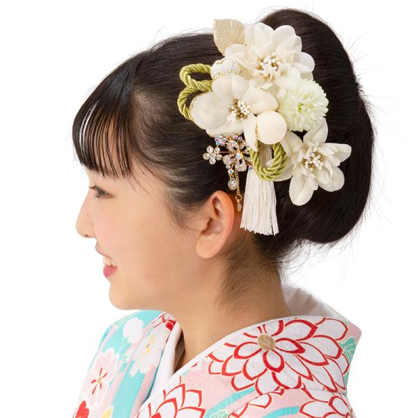 成人式 卒業式 袴 髪飾り コーム・Uピン3点セット ラメ花にダイヤ 
