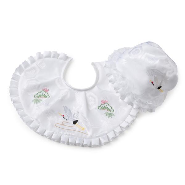 お宮参り よだれかけ フードセット スタイ フード 帽子 頭巾 ずきん 白 鶴刺繍 ワイヤー型 初着 産着 着物 男の子 男女兼用 赤ちゃん ベビー ネコポス便可 R70 0060 京のみやび 通販 Yahoo ショッピング