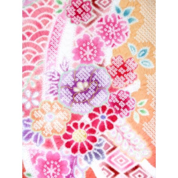 花わらべ 七五三の着物 7歳 女の子の着物 総絞り 合繊 単品 黄色系 辻ヶ花に熨斗 Hw Sa02 Pedidoqr Com Index Php