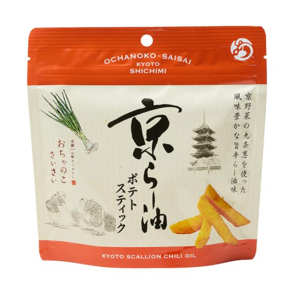 [Release date: July 3, 2024]おちゃのこさいさい詳細情報名称じゃがいも菓子原材料名ポテトスティック（じゃがいも（中国）、植物油）、京らー油シーズニング、九条葱パウダー／調味料（アミノ酸等）、リン酸Ca、甘味料（ステ...