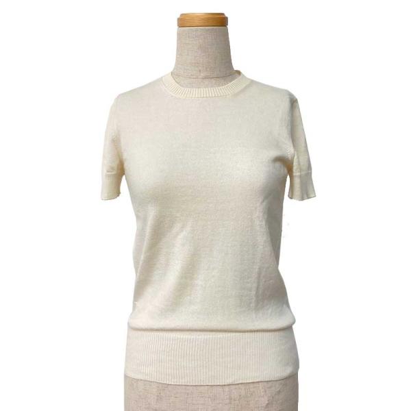 HERMES エルメス 半袖ニット レディース トップス カシミヤ アイボリー
