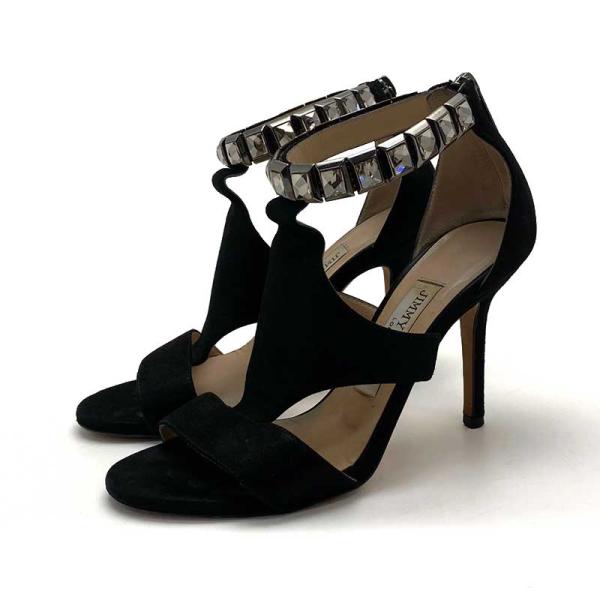 SALE】 JIMMY CHOO ジミーチュウ サンダル ファブリック クリスタル