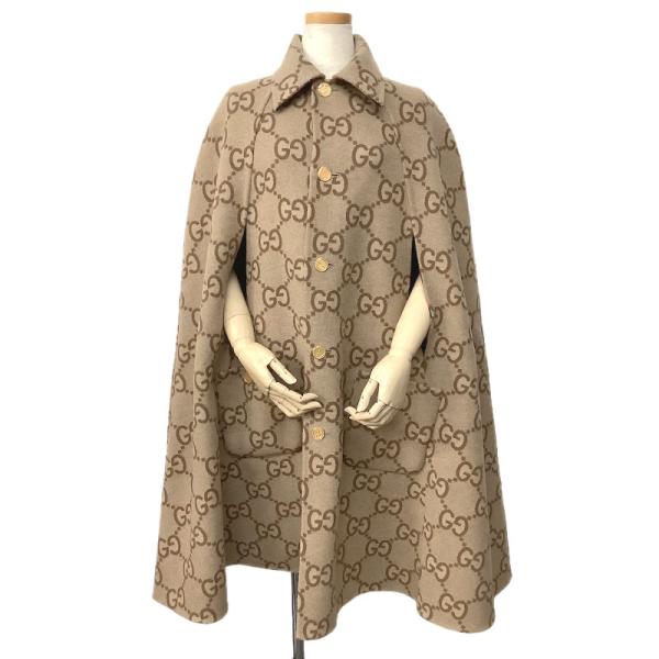 GUCCI グッチ リバーシブル ケープ コート ウール シルク GUCCI グッチ リバーシブル ケープ コート ウール シルク