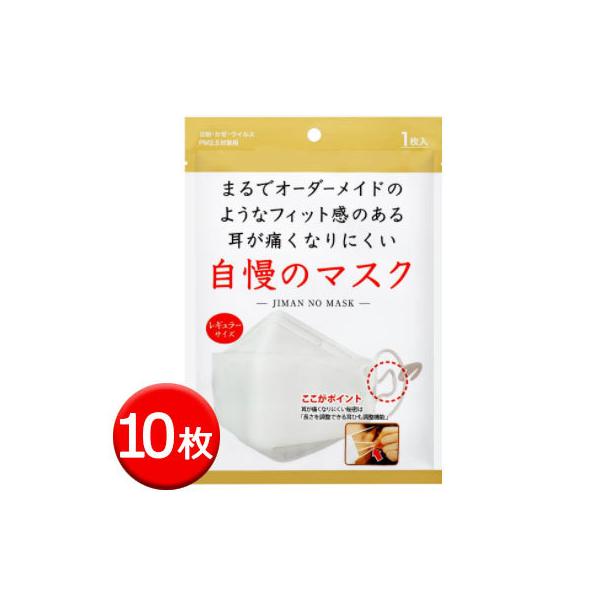 【郵送】 耳が痛くなりにくい 自慢のマスク - JIMAN NO MASK - 10枚セット KF94認証 韓国産 送料無料 03184