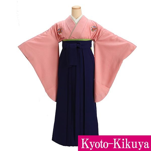 卒業式 袴 レンタル フルセット G4408 ピンク花紋 紺無地 G4408 京都きくやネットyahoo 店 通販 Yahoo ショッピング