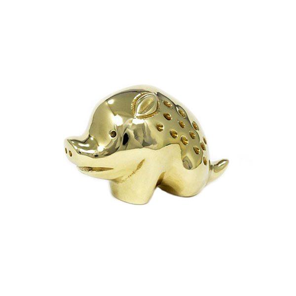 置物 干支 (黄銅製) 亥 猪 いのしし うり坊 デフォルメ 座