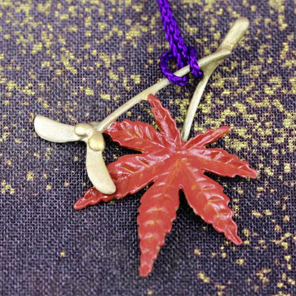 根付（黄銅製）紅葉・もみじ・モミジ 実生付 : 京都工芸舎 Yahoo