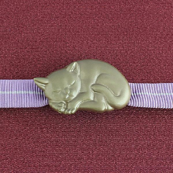 帯留（黄銅製）眠り猫・ねこ・ネコ : 京都工芸舎 Yahoo!店 - 通販 