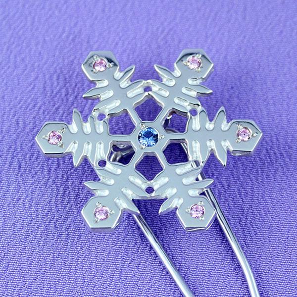 簪・かんざし (銀製) 雪の結晶 雪華・ゆきはな Aキュービック