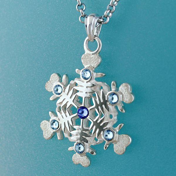 ② 雪華です！ ペンダント（銀製）雪の結晶 雪華・ゆきはな 二段 C : 京都工芸舎