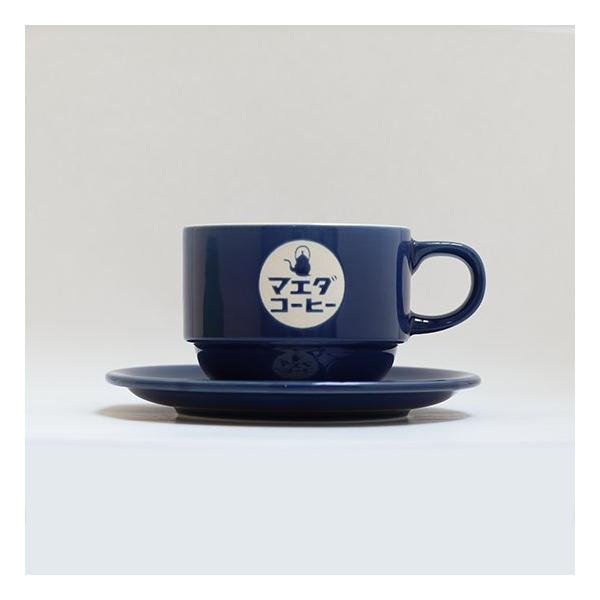 前田珈琲オリジナル マグカップ＆ソーサー（青） : 京都老舗喫茶